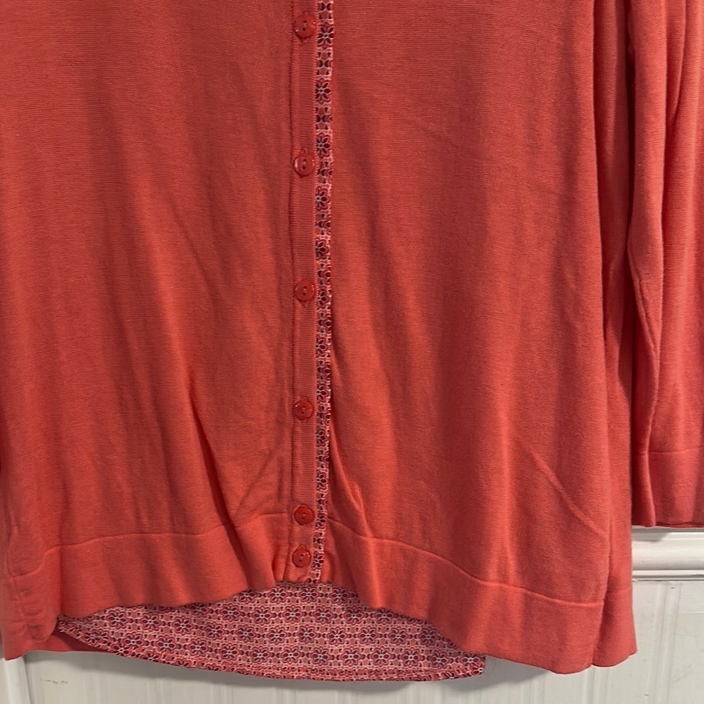 Women's Coral Cardigan by Talbots Small Petite Peak Back in Coordinating Fabric - Picture 4 of 9